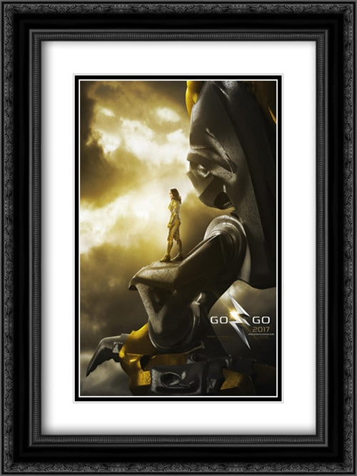 Power Rangers 18x24 Black Ornate Wood Framed Movie Poster with Double Matting