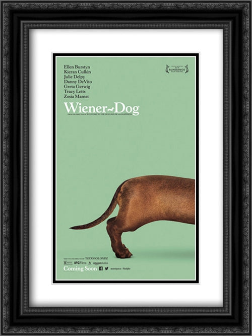 Wiener-Dog 18x24 Black Ornate Wood Framed Movie Poster with Double Matting