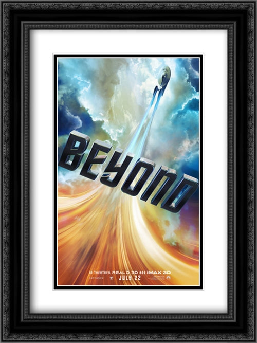 Star Trek Beyond 18x24 Black Ornate Wood Framed Movie Poster with Double Matting