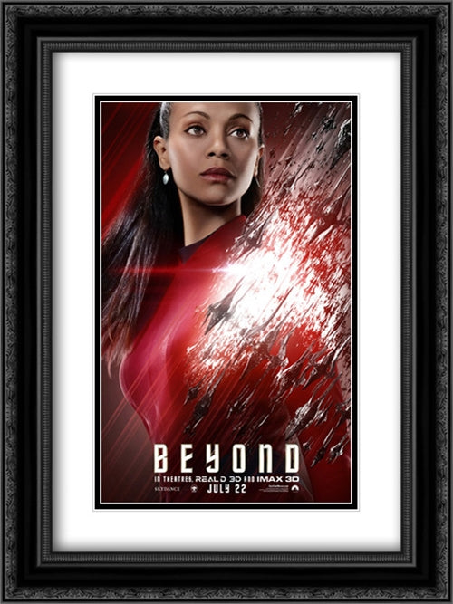 Star Trek Beyond 18x24 Black Ornate Wood Framed Movie Poster with Double Matting