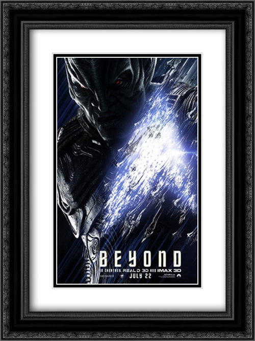 Star Trek Beyond 18x24 Black Ornate Wood Framed Movie Poster with Double Matting