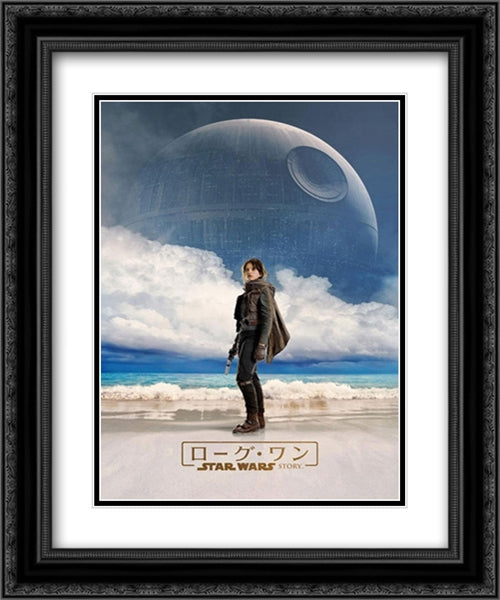 Rogue One: A Star Wars Story 20x24 Black Ornate Wood Framed Movie Poster with Double Matting