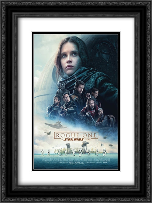 Rogue One: A Star Wars Story 18x24 Black Ornate Wood Framed Movie Poster with Double Matting
