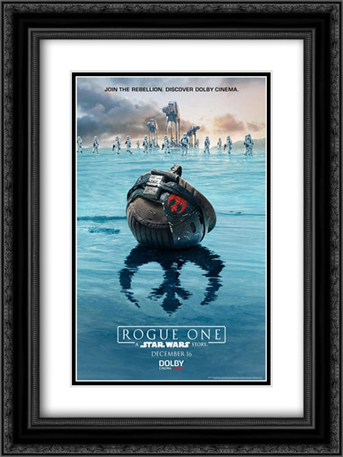 Rogue One: A Star Wars Story 18x24 Black Ornate Wood Framed Movie Poster with Double Matting