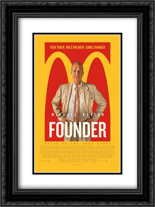 The Founder 18x24 Black Ornate Wood Framed Movie Poster with Double Matting