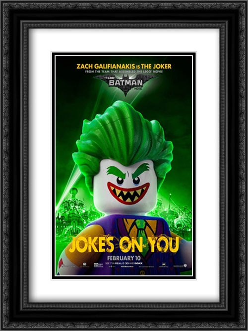 The Lego Batman Movie 18x24 Black Ornate Wood Framed Movie Poster with Double Matting