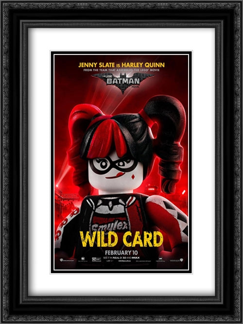 The Lego Batman Movie 18x24 Black Ornate Wood Framed Movie Poster with Double Matting