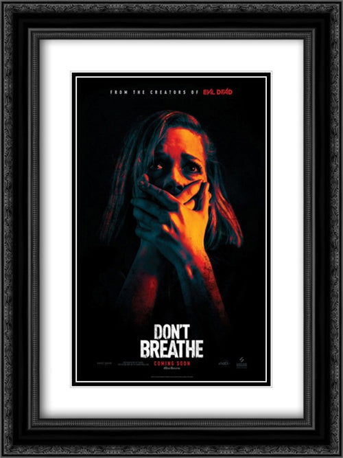 Don't Breathe 18x24 Black Ornate Wood Framed Movie Poster with Double Matting