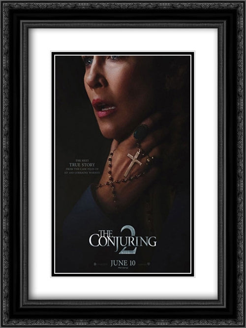 The Conjuring 2 18x24 Black Ornate Wood Framed Movie Poster with Double Matting