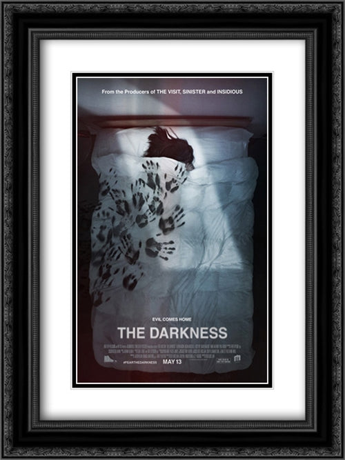 The Darkness 18x24 Black Ornate Wood Framed Movie Poster with Double Matting