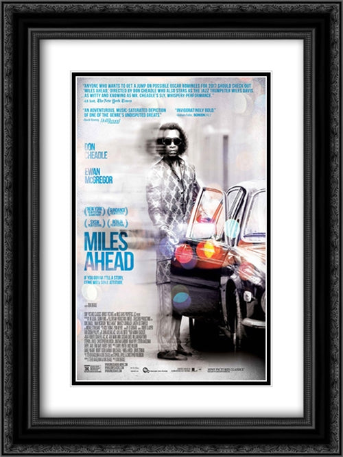 Miles Ahead 18x24 Black Ornate Wood Framed Movie Poster with Double Matting
