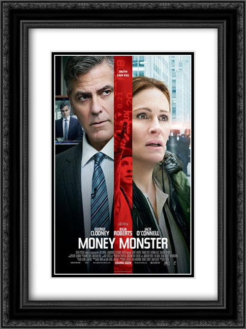 Money Monster 18x24 Black Ornate Wood Framed Movie Poster with Double Matting