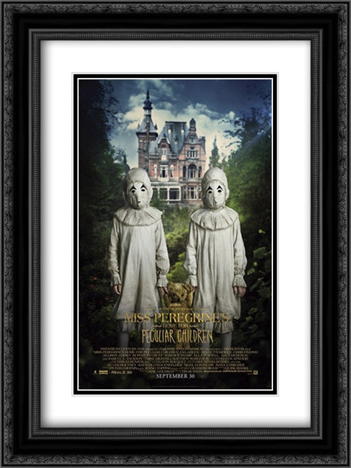 Miss Peregrine's Home for Peculiar Children 18x24 Black Ornate Wood Framed Movie Poster with Double Matting
