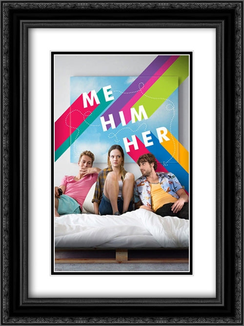 Me Him Her 18x24 Black Ornate Wood Framed Movie Poster with Double Matting