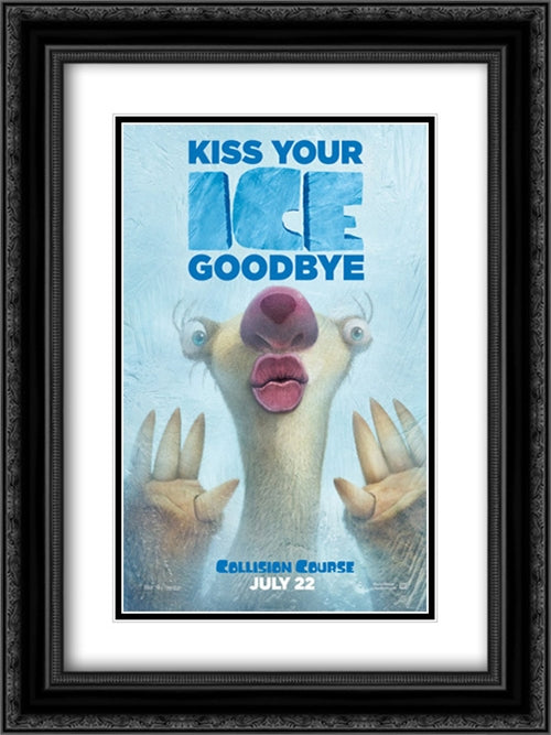 Ice Age: Collision Course 18x24 Black Ornate Wood Framed Movie Poster with Double Matting