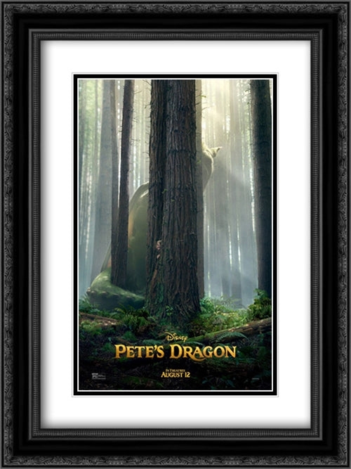 Pete's Dragon 18x24 Black Ornate Wood Framed Movie Poster with Double Matting