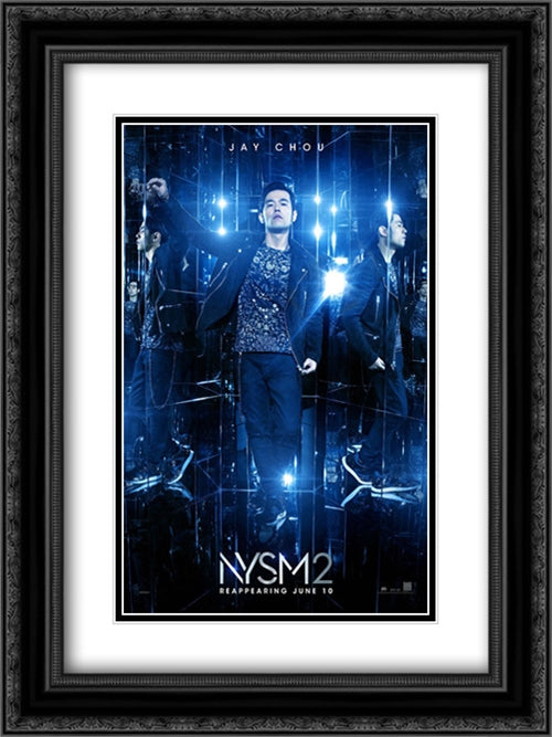 Now You See Me 2 18x24 Black Ornate Wood Framed Movie Poster with Double Matting