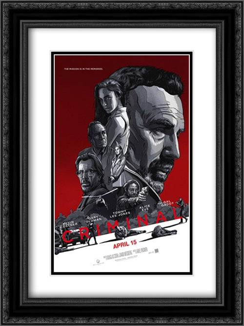 Criminal 18x24 Black Ornate Wood Framed Movie Poster with Double Matting