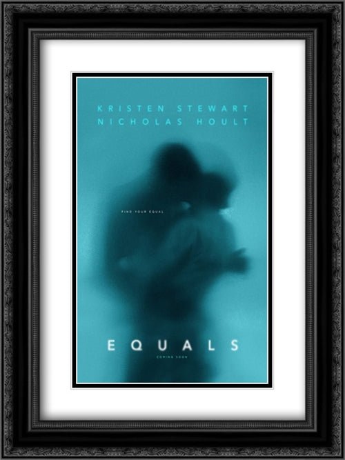 Equals 18x24 Black Ornate Wood Framed Movie Poster with Double Matting