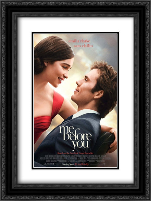 Me Before You 18x24 Black Ornate Wood Framed Movie Poster with Double Matting