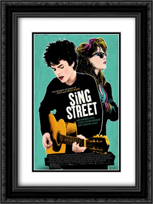 Sing Street 18x24 Black Ornate Wood Framed Movie Poster with Double Matting