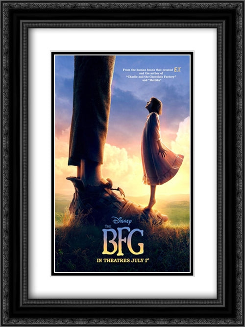 The BFG 18x24 Black Ornate Wood Framed Movie Poster with Double Matting