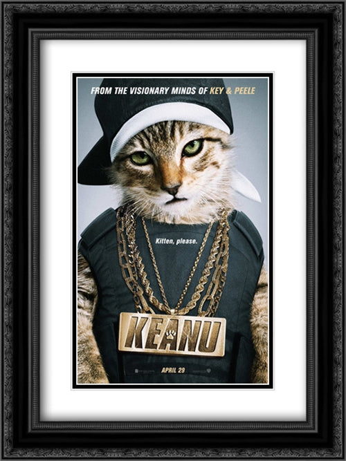 Keanu 18x24 Black Ornate Wood Framed Movie Poster with Double Matting
