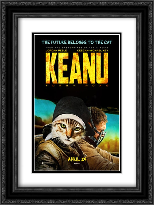 Keanu 18x24 Black Ornate Wood Framed Movie Poster with Double Matting