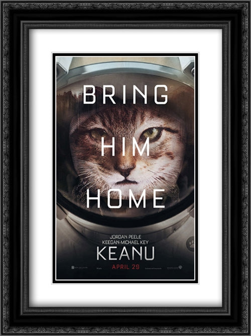 Keanu 18x24 Black Ornate Wood Framed Movie Poster with Double Matting
