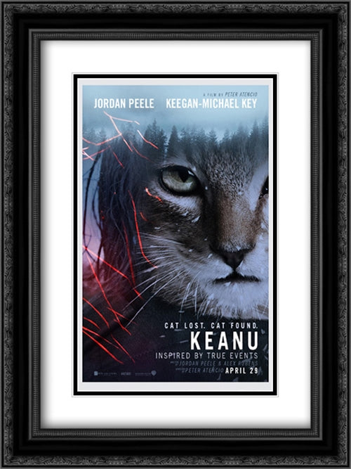 Keanu 18x24 Black Ornate Wood Framed Movie Poster with Double Matting
