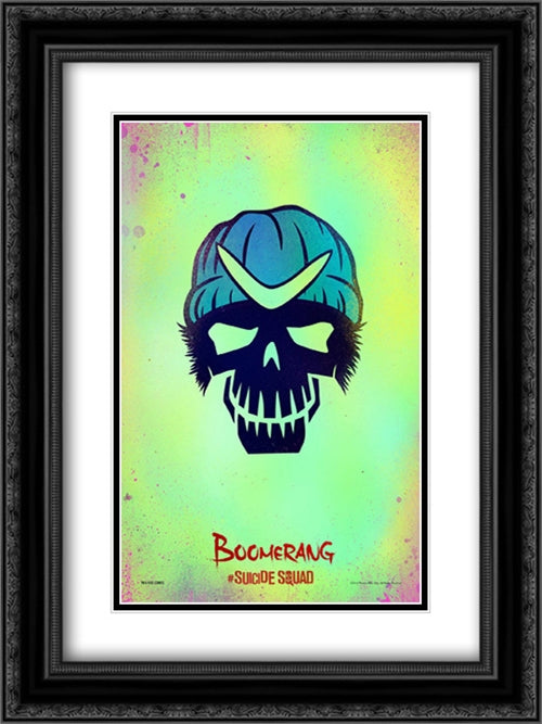 Suicide Squad 18x24 Black Ornate Wood Framed Movie Poster with Double Matting