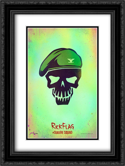 Suicide Squad 18x24 Black Ornate Wood Framed Movie Poster with Double Matting