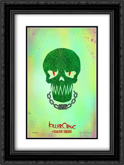 Suicide Squad 18x24 Black Ornate Wood Framed Movie Poster with Double Matting