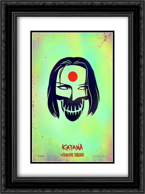 Suicide Squad 18x24 Black Ornate Wood Framed Movie Poster with Double Matting
