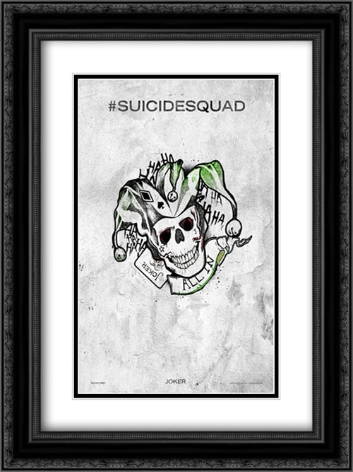 Suicide Squad 18x24 Black Ornate Wood Framed Movie Poster with Double Matting