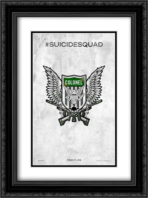 Suicide Squad 18x24 Black Ornate Wood Framed Movie Poster with Double Matting