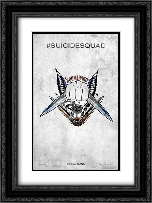 Suicide Squad 18x24 Black Ornate Wood Framed Movie Poster with Double Matting