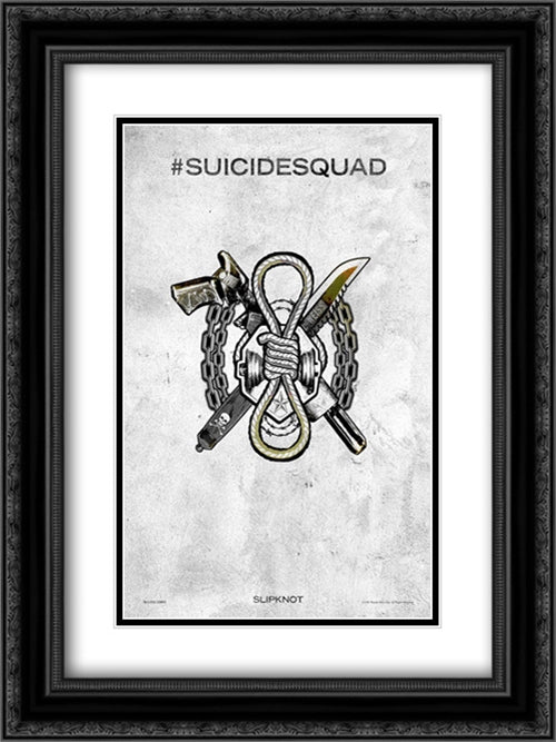 Suicide Squad 18x24 Black Ornate Wood Framed Movie Poster with Double Matting