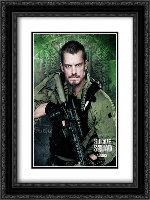 Suicide Squad 18x24 Black Ornate Wood Framed Movie Poster with Double Matting