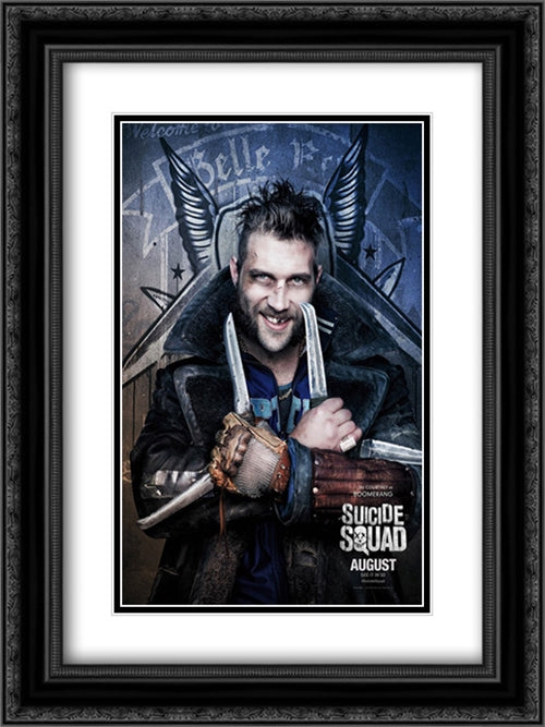 Suicide Squad 18x24 Black Ornate Wood Framed Movie Poster with Double Matting