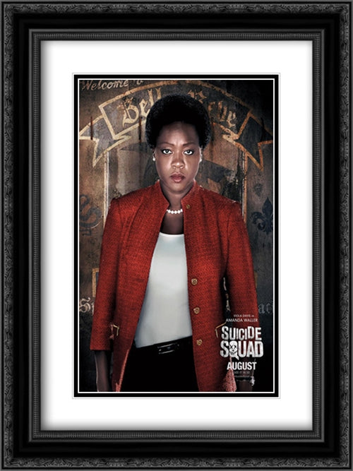 Suicide Squad 18x24 Black Ornate Wood Framed Movie Poster with Double Matting