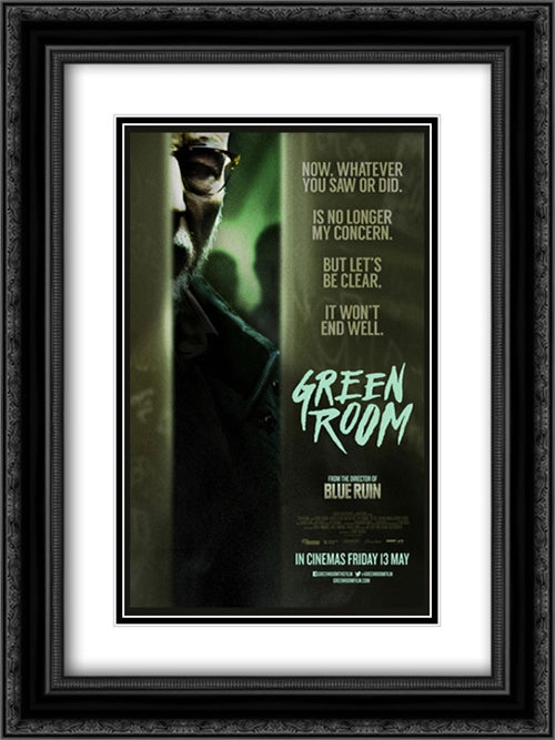 Green Room 18x24 Black Ornate Wood Framed Movie Poster with Double Matting
