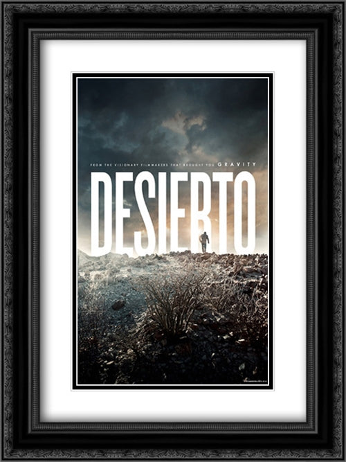 Desierto 18x24 Black Ornate Wood Framed Movie Poster with Double Matting
