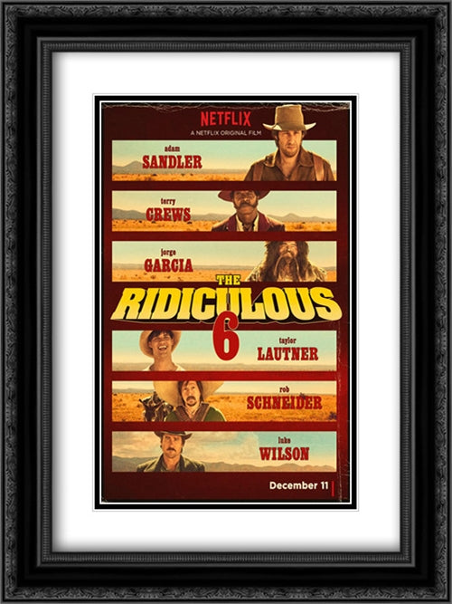 The Ridiculous Six 18x24 Black Ornate Wood Framed Movie Poster with Double Matting