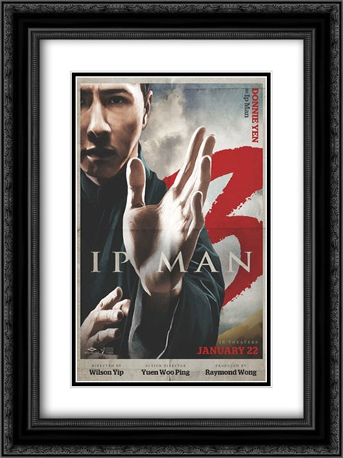 Ip Man 3 18x24 Black Ornate Wood Framed Movie Poster with Double Matting