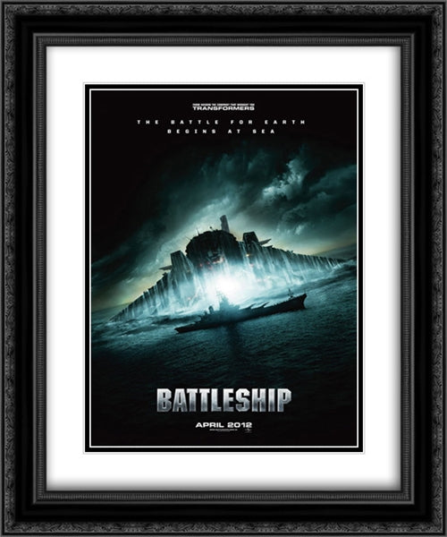 Battleship 20x24 Black Ornate Wood Framed Movie Poster with Double Matting
