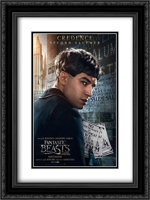 Fantastic Beasts And Where To Find Them 18x24 Black Ornate Wood Framed Movie Poster with Double Matting