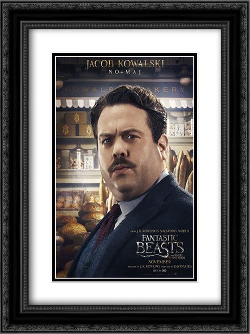 Fantastic Beasts And Where To Find Them 18x24 Black Ornate Wood Framed Movie Poster with Double Matting