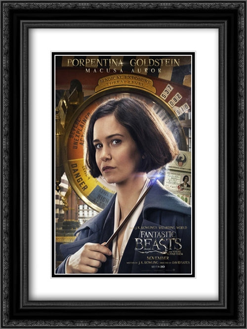 Fantastic Beasts And Where To Find Them 18x24 Black Ornate Wood Framed Movie Poster with Double Matting
