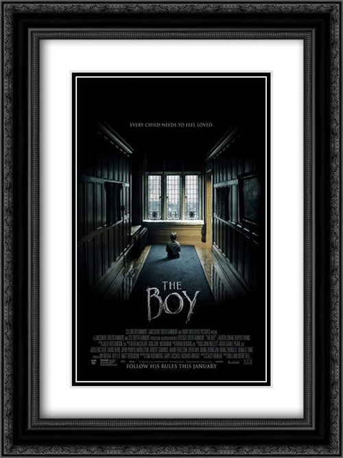 The Boy 18x24 Black Ornate Wood Framed Movie Poster with Double Matting